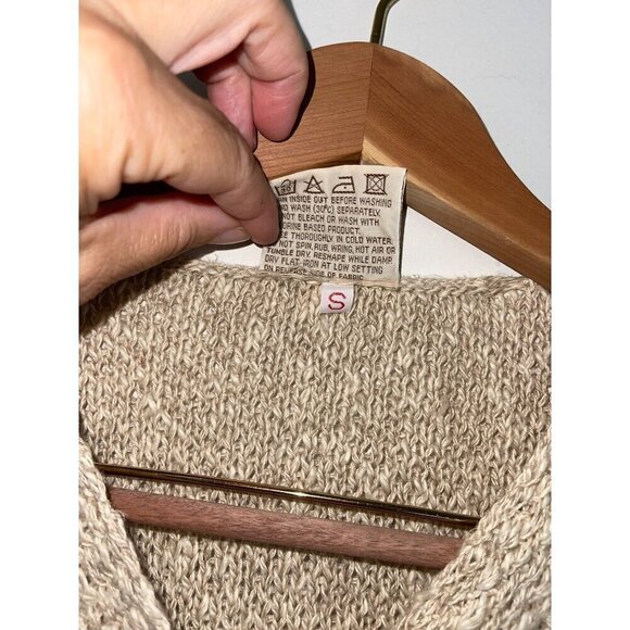 Carraig Donn Vintage Womens Sweater Size Small Tan Knit Cardigan Button Down - Picture 5 of 8